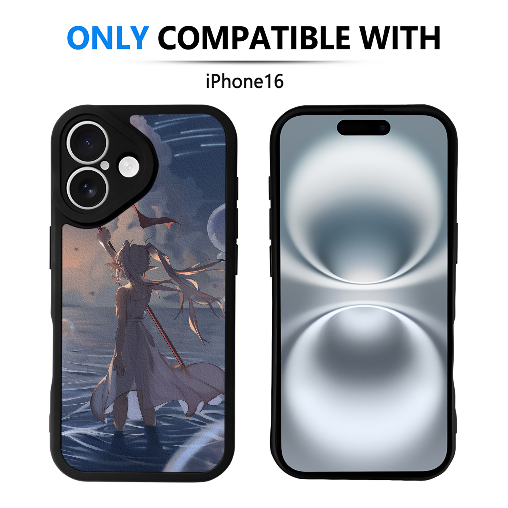 （画像用） 葬送のフリーレン Frieren 【iPhone 16シリーズ対応】シリコンスマホケース（レザー調） 材質：シリコン